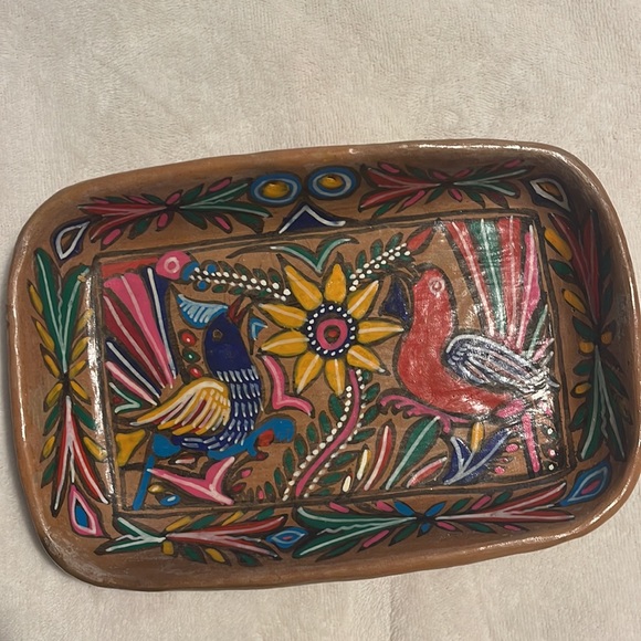 Hand painted clay tray - Picture 2 of 4